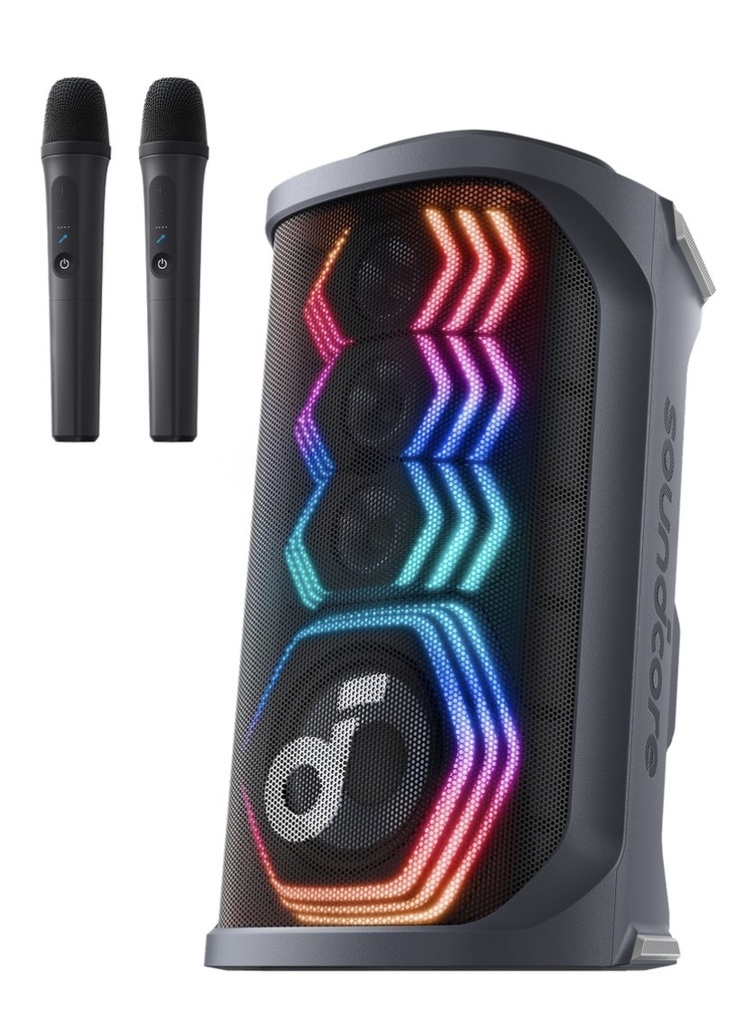 Soundcore Party Speaker with 2 Wireless Microphones & RGB Lights