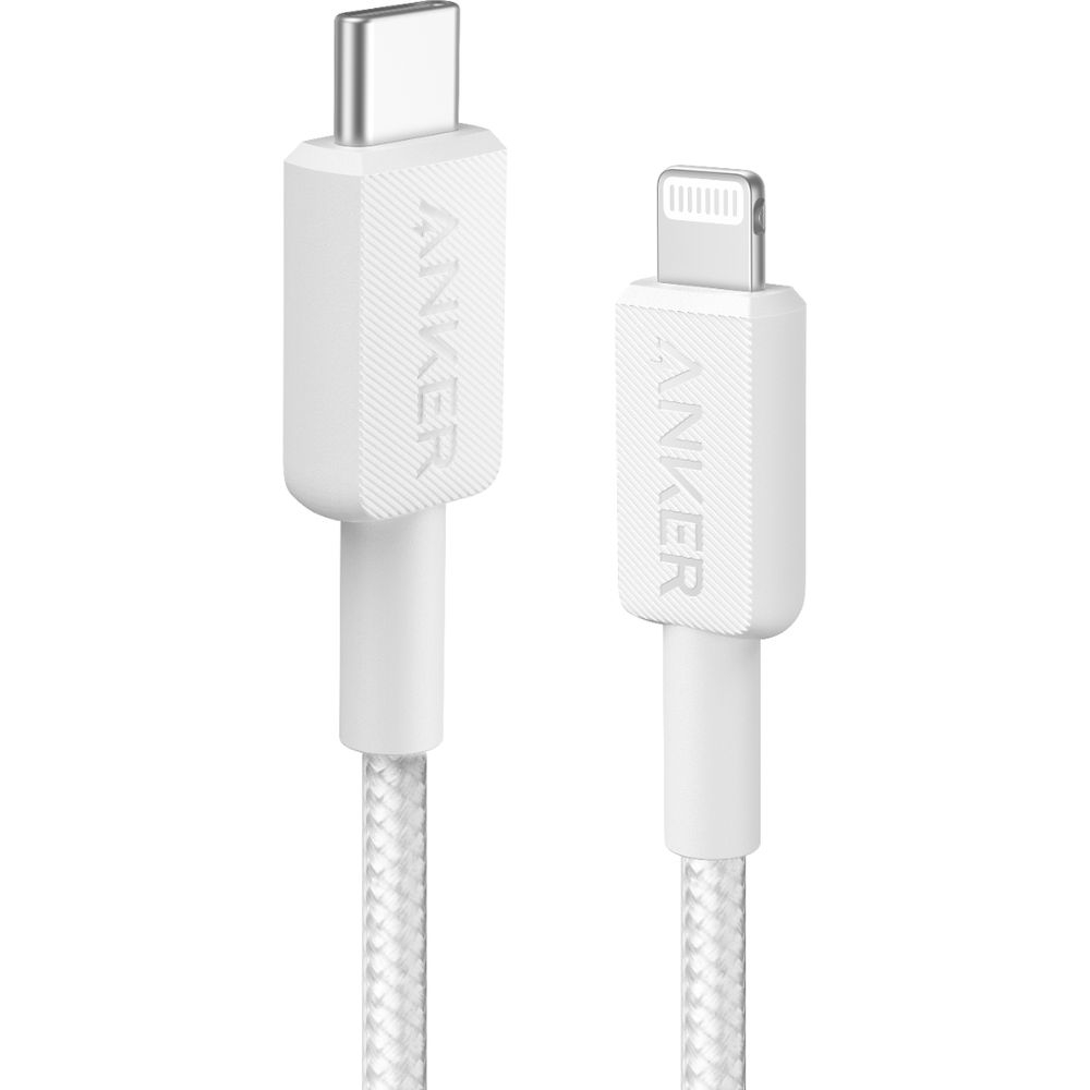 Anker 322 USB-C to Lightning Cable, 3ft Braided Nylon, White