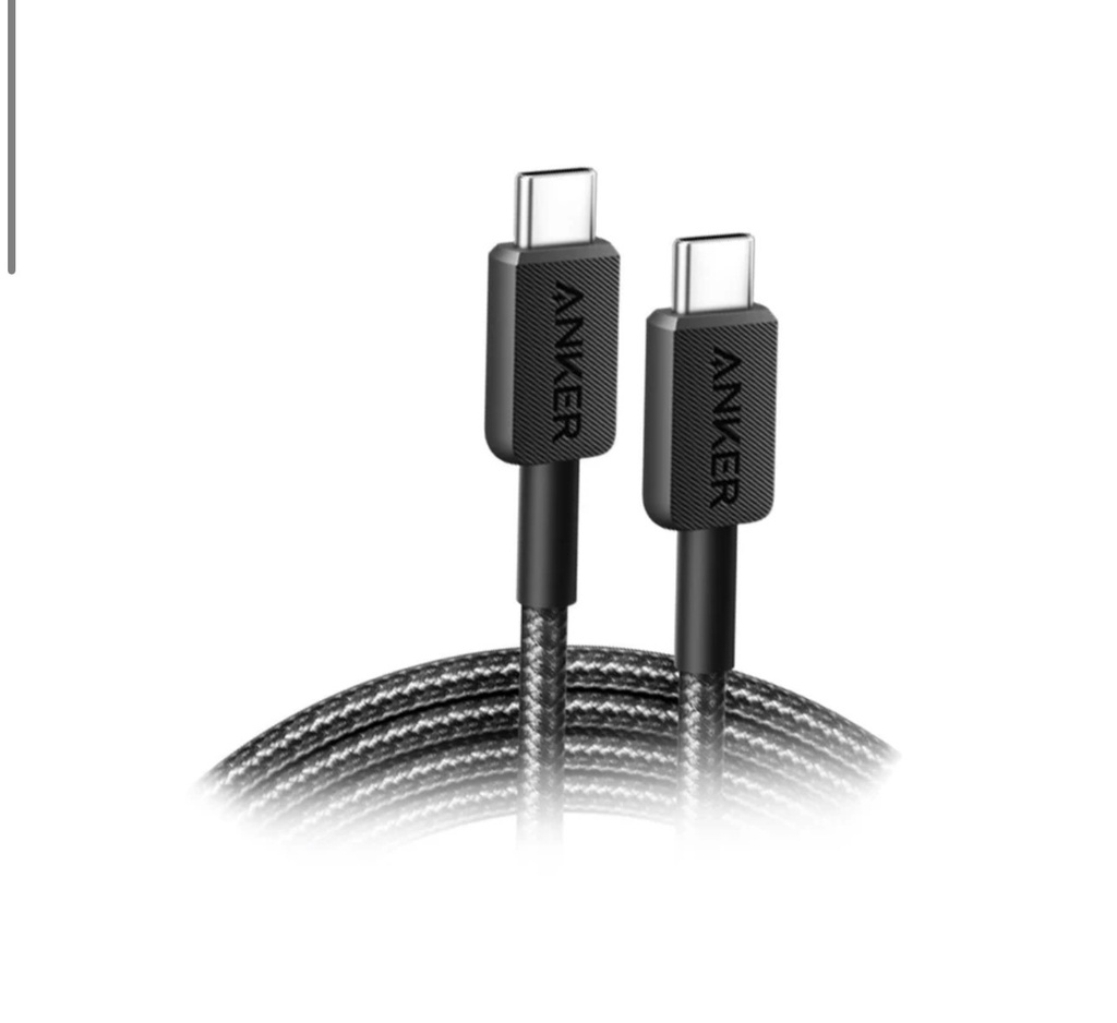 Anker 322 USB-C to USB-C Cable 60W Braided (1.8m/6ft) -Black